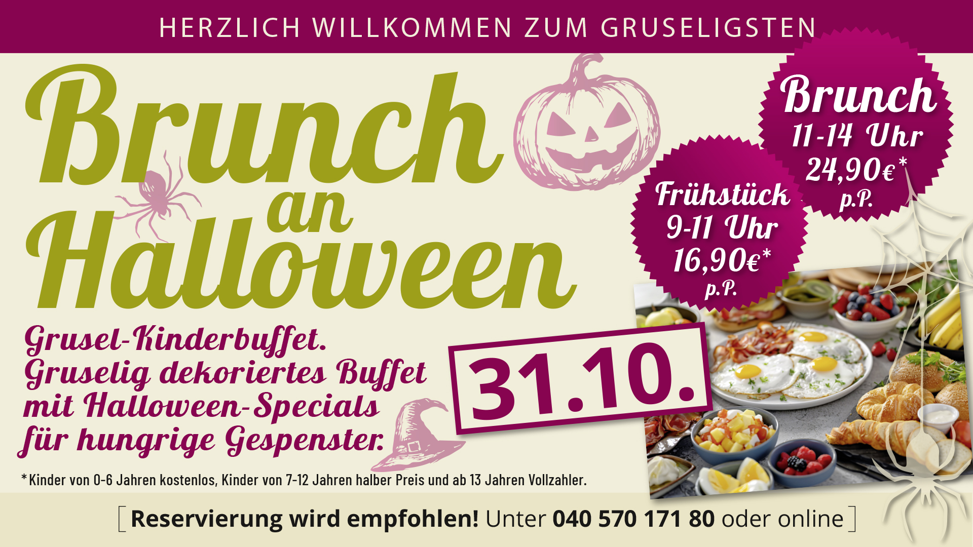 Feiertagsbrunch am 31.10.2025 im Q21 Gasthaus Hamburg