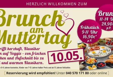 Feiert den Vatertag mit einem genussvollen Brunch in Hamburg. Frühstück von 9–11 Uhr, Brunch von 11–14 Uhr. Jetzt Tisch sichern und gemeinsam genießen!