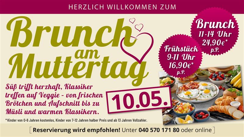 Feiert den Vatertag mit einem genussvollen Brunch in Hamburg. Frühstück von 9–11 Uhr, Brunch von 11–14 Uhr. Jetzt Tisch sichern und gemeinsam genießen!